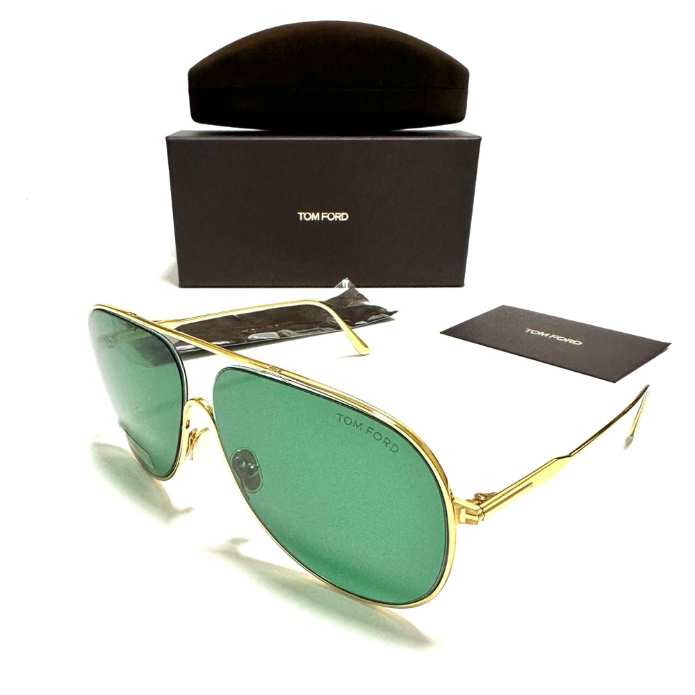 Tom Ford ALEC FT 0824 30N Gold / Green Sunglasses
